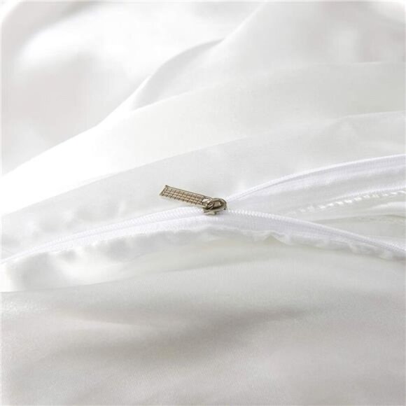 Satin Duvet Cover Queen Size, 3 Piece Silk Like Comforter Cover, Ultra Soft - Picture 4 of 7